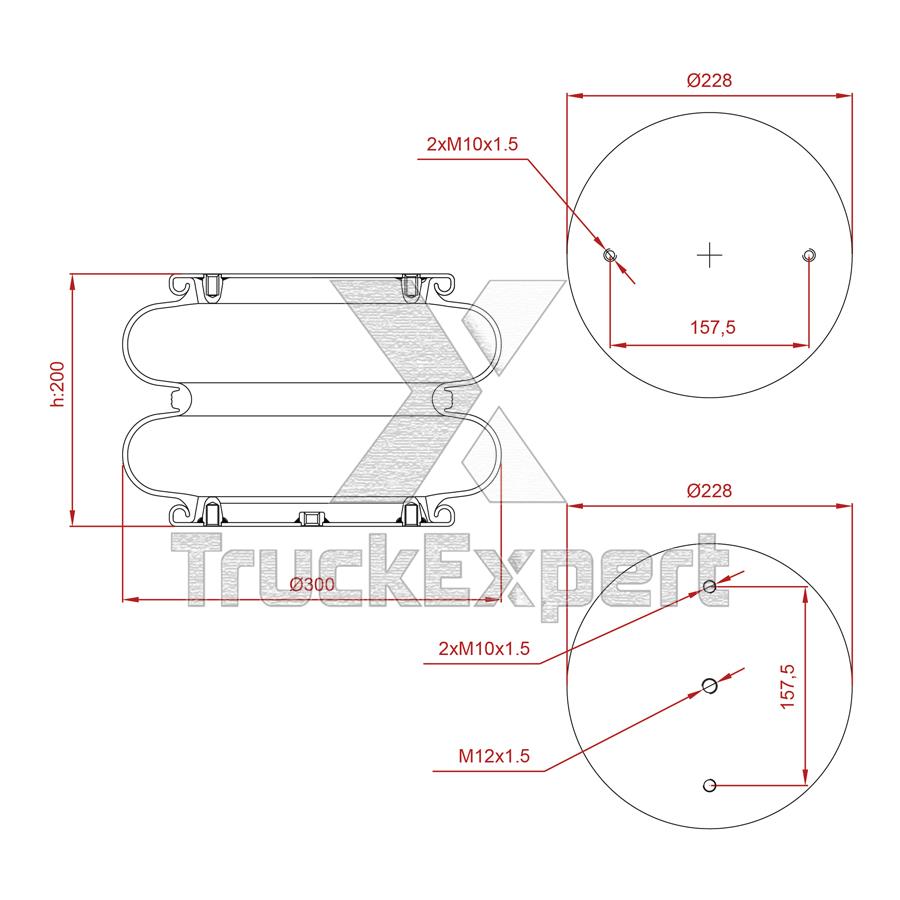 2 CONVOLUTED AIR SPRING