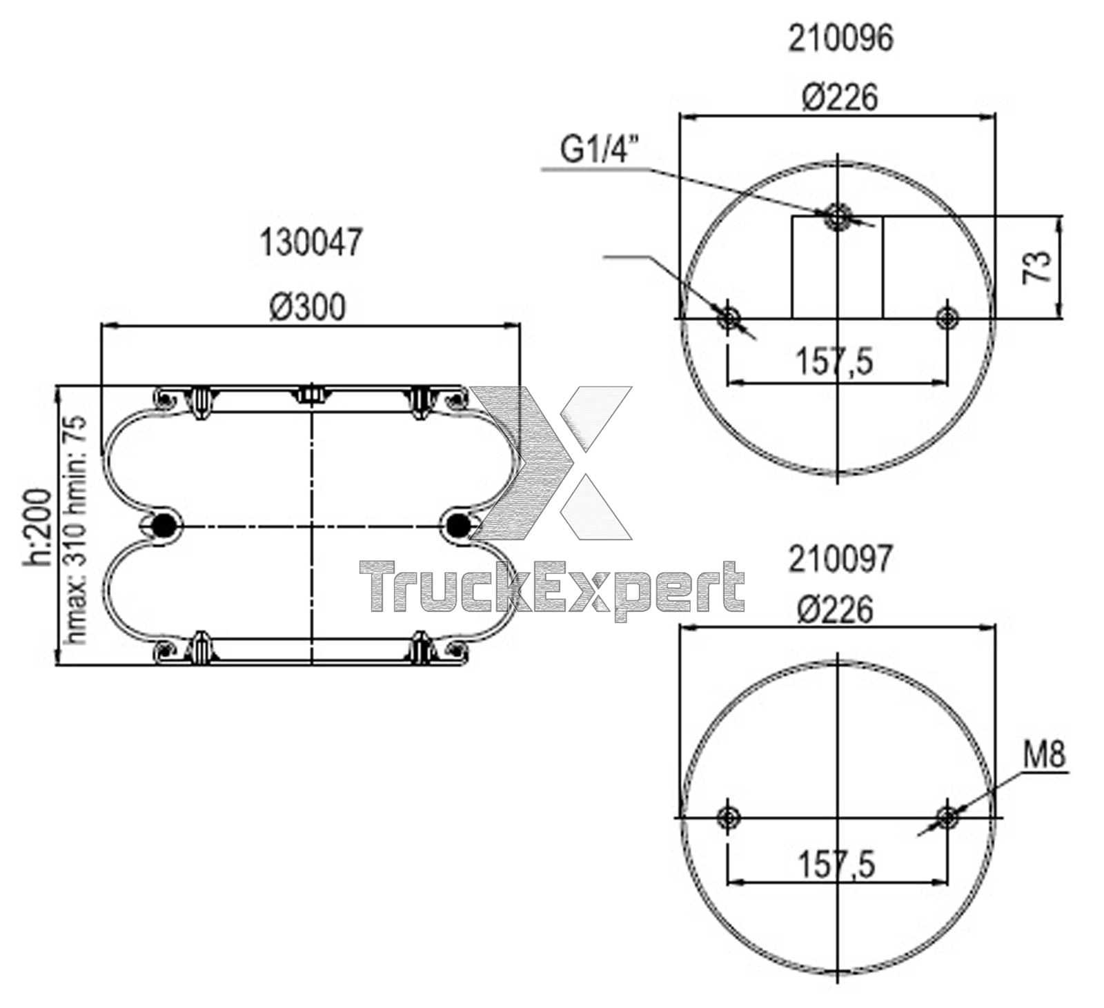 2 CONVOLUTED AIR SPRING