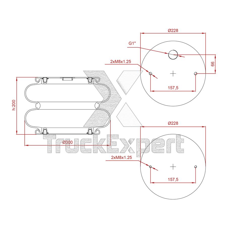 2 CONVOLUTED AIR SPRING