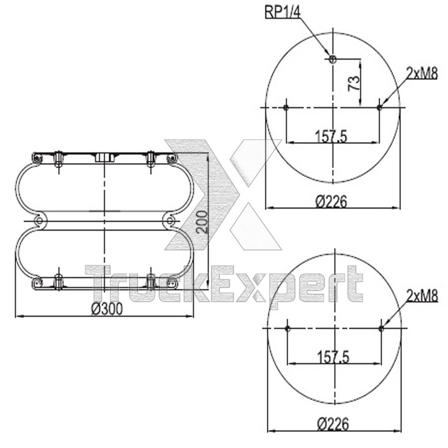 2 CONVOLUTED AIR SPRING