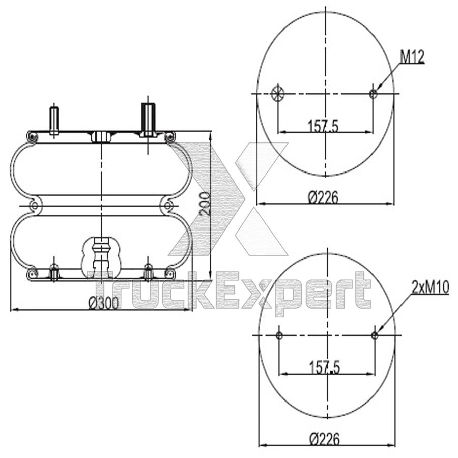 2 CONVOLUTED AIR SPRING