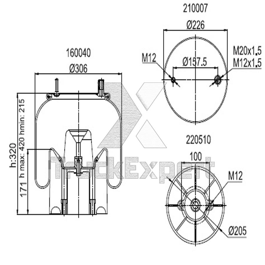 AIR SPRING WITH PLASTIC PISTON