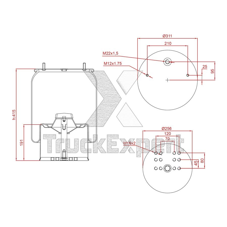0542940611 AIR SPRING WITH METAL PISTON
